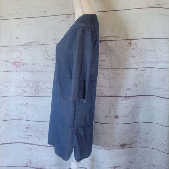 Vince Chambray Shift Mini Dress Size XS - Picture 4 of 7